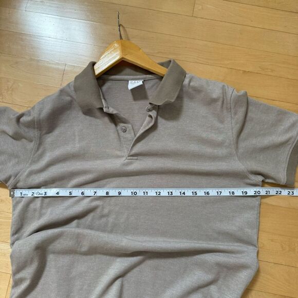 Salt Two Tones Heathered Tan Cotton Polo Shirt L - Picture 5 of 10